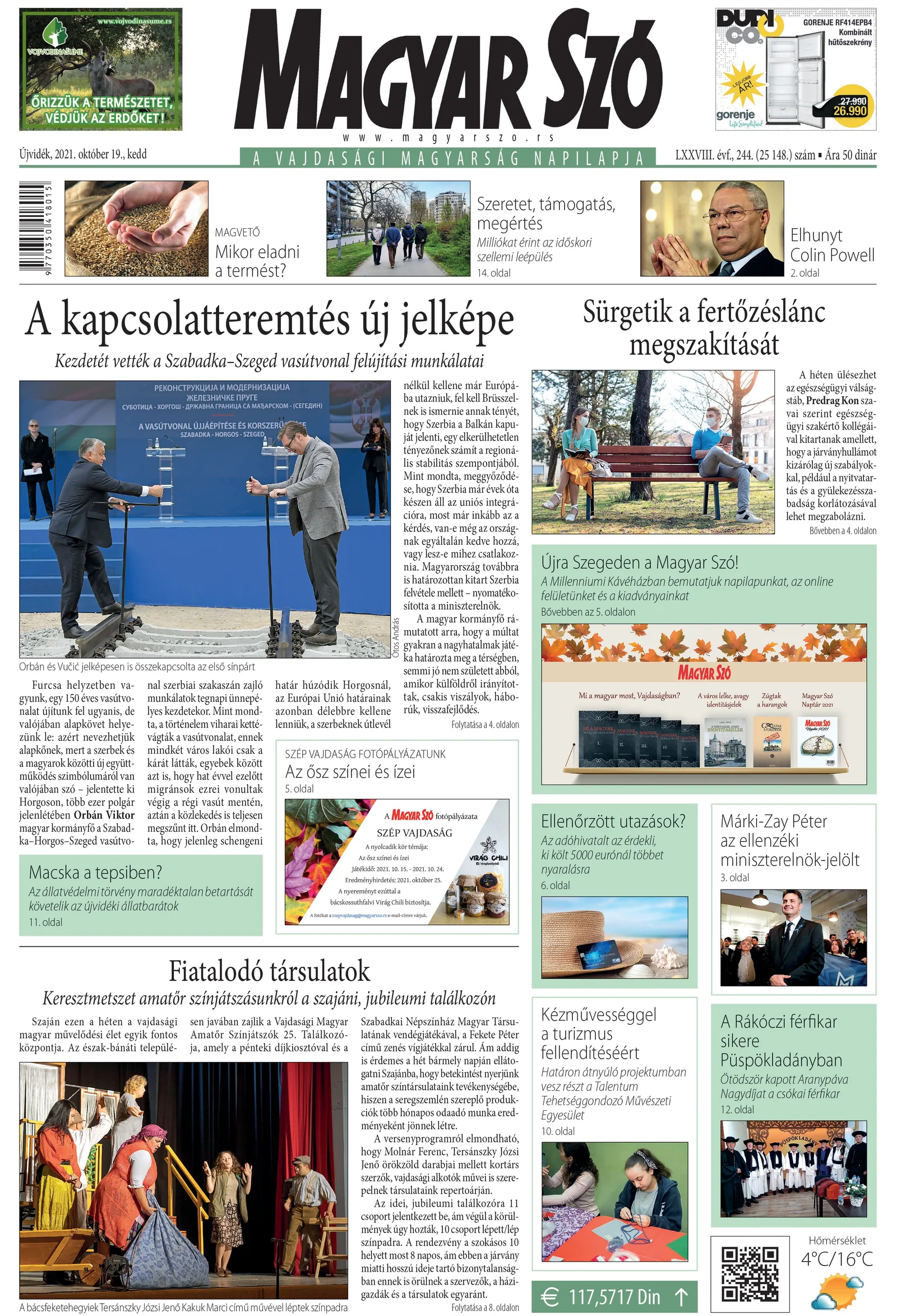 Magyar Szó, 78. évf. 2021. október 19. 244. sz. 1–20. oldal