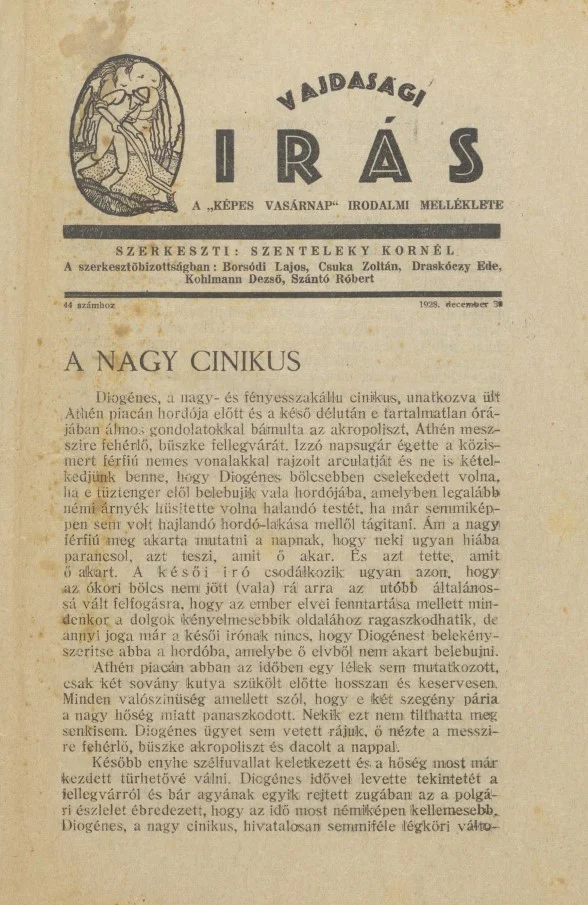 Vajdasági Írás, 1. évf. 1928. december 30. 44. sz. 465–496. oldal