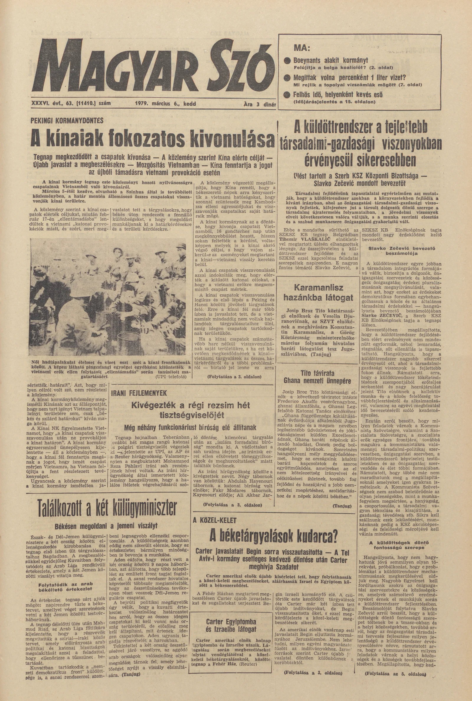 Magyar Szó, 36. évf. 1979. március 6. 63. sz. 1–20. oldal