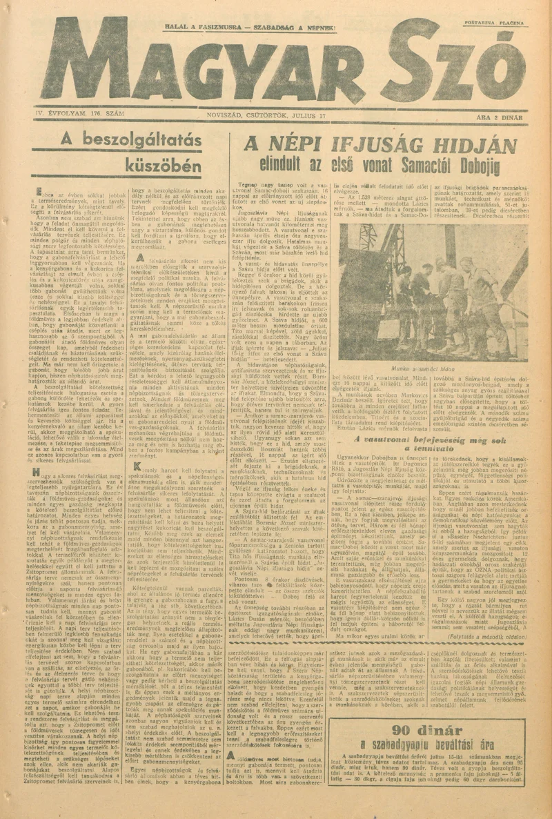 Magyar Szó, 4. évf. 1947. július 17. 176. sz. 1–8. oldal