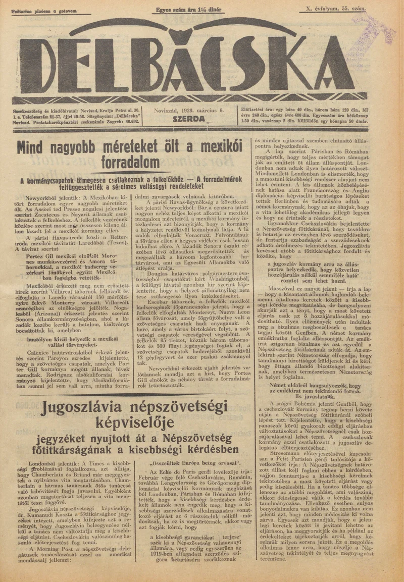 Délbácska, 10. évf. 1929. március 6. 55. sz.