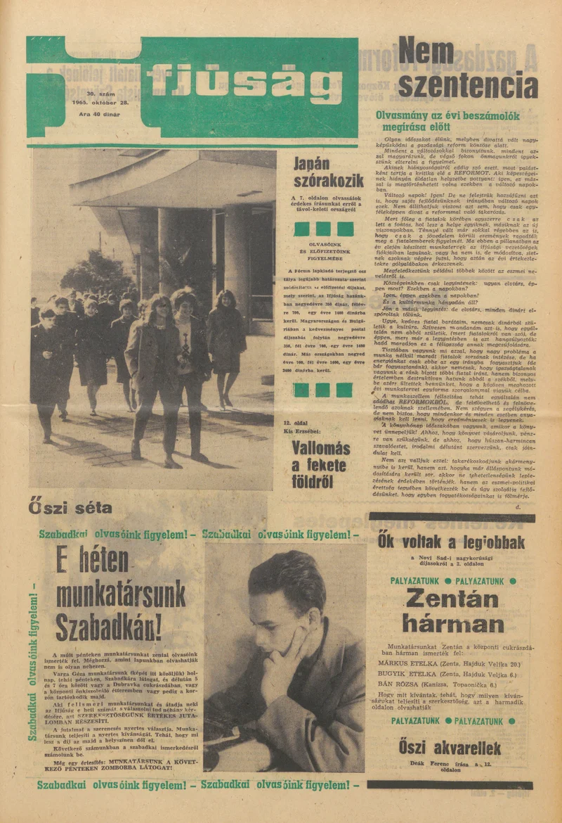 Ifjúság, 21. évf. 1965. október 28. 30. sz.
