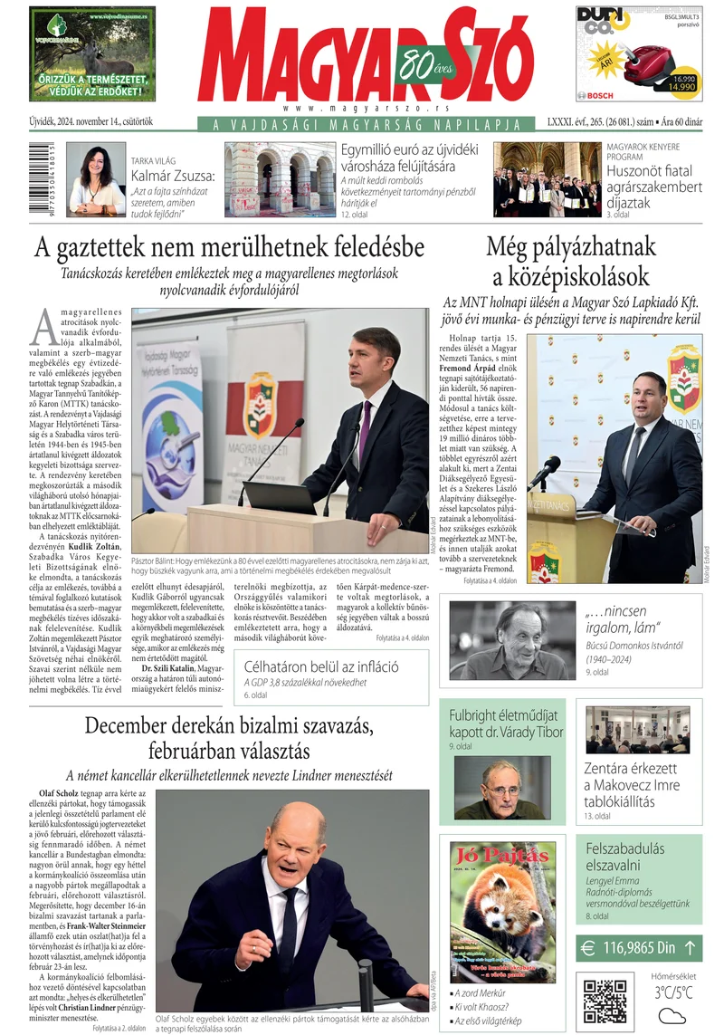 Magyar Szó, 81. évf. 2024. november 14. 265. sz. 1–20. oldal