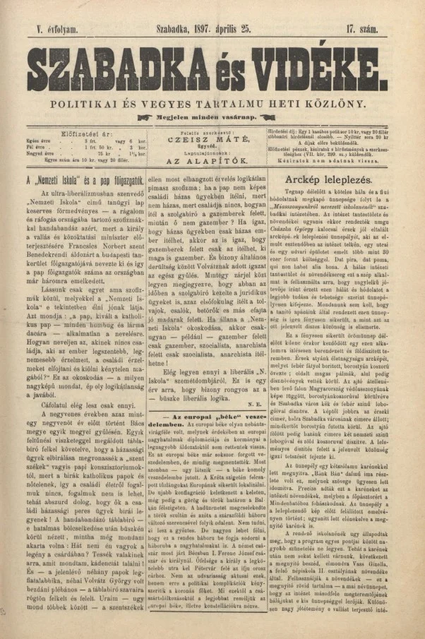 Szabadka és vidéke II, 5. évf. 1897. április 25. 17. sz.