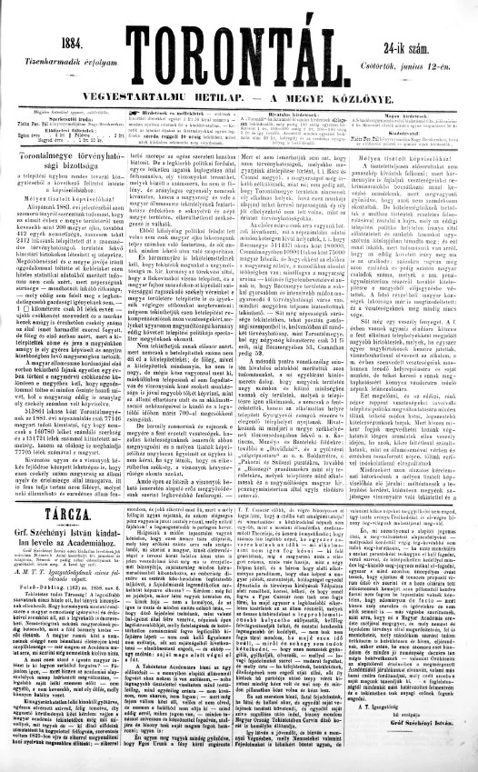 Torontál, 13. évf. 1884. június 12. 24. sz.