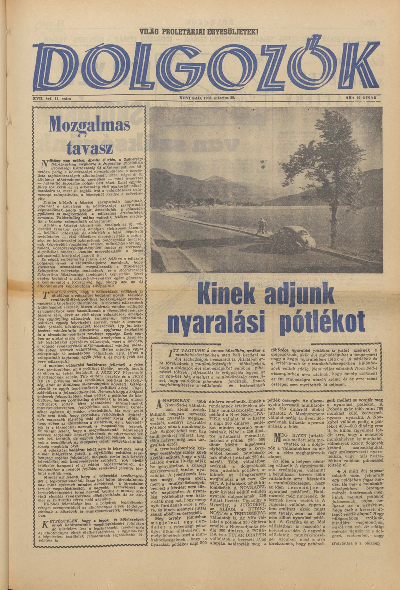 Dolgozók, 17. évf. 1963. március 29. 14. sz.