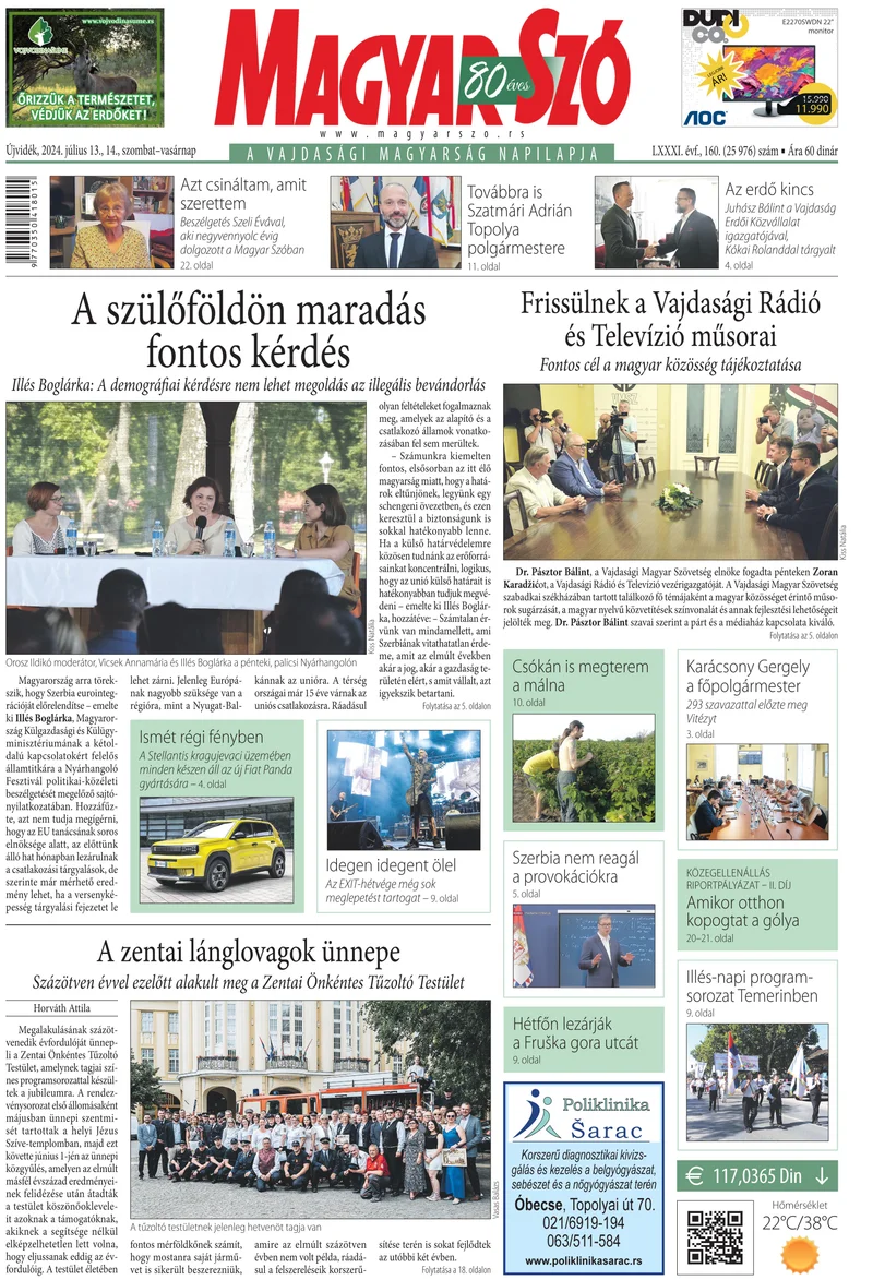 Magyar Szó, 81. évf. 2024. július 13. – 14. 160. sz. 1–32. oldal