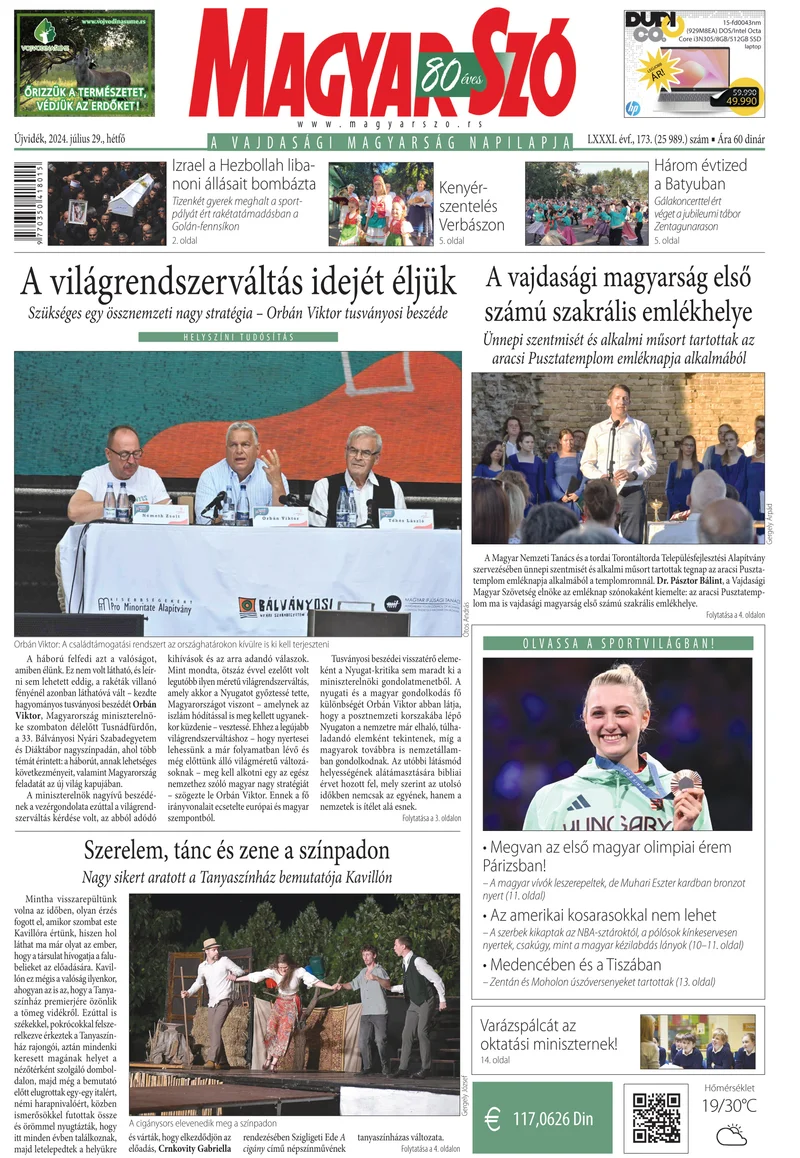 Magyar Szó, 81. évf. 2024. július 29. 173. sz. 1–16. oldal