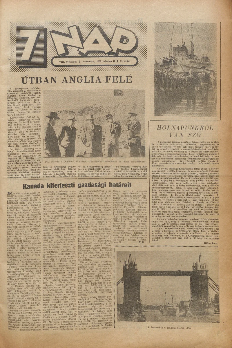 7 Nap, 8. évf. 1953. március 15. 11. sz. 1–12. oldal