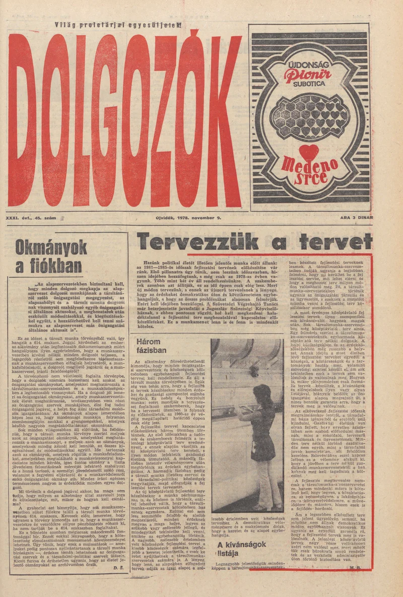 Dolgozók, 32. évf. 1978. november 9. 45. sz.