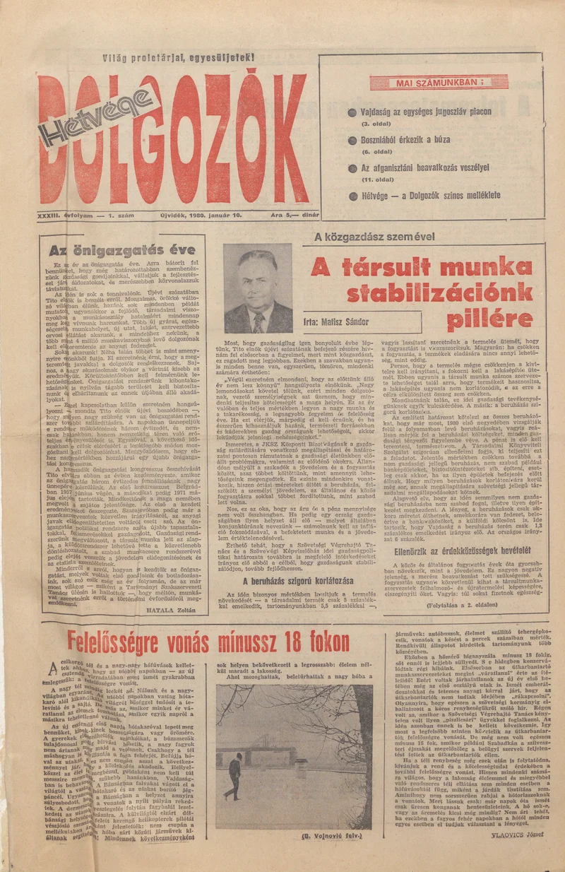 Dolgozók, 34. évf. 1980. január 10. 1. sz.