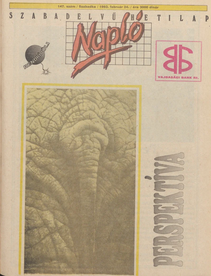 Napló - Szabadelvű hetilap, 4. évf. 1993. február 24. 147. sz.