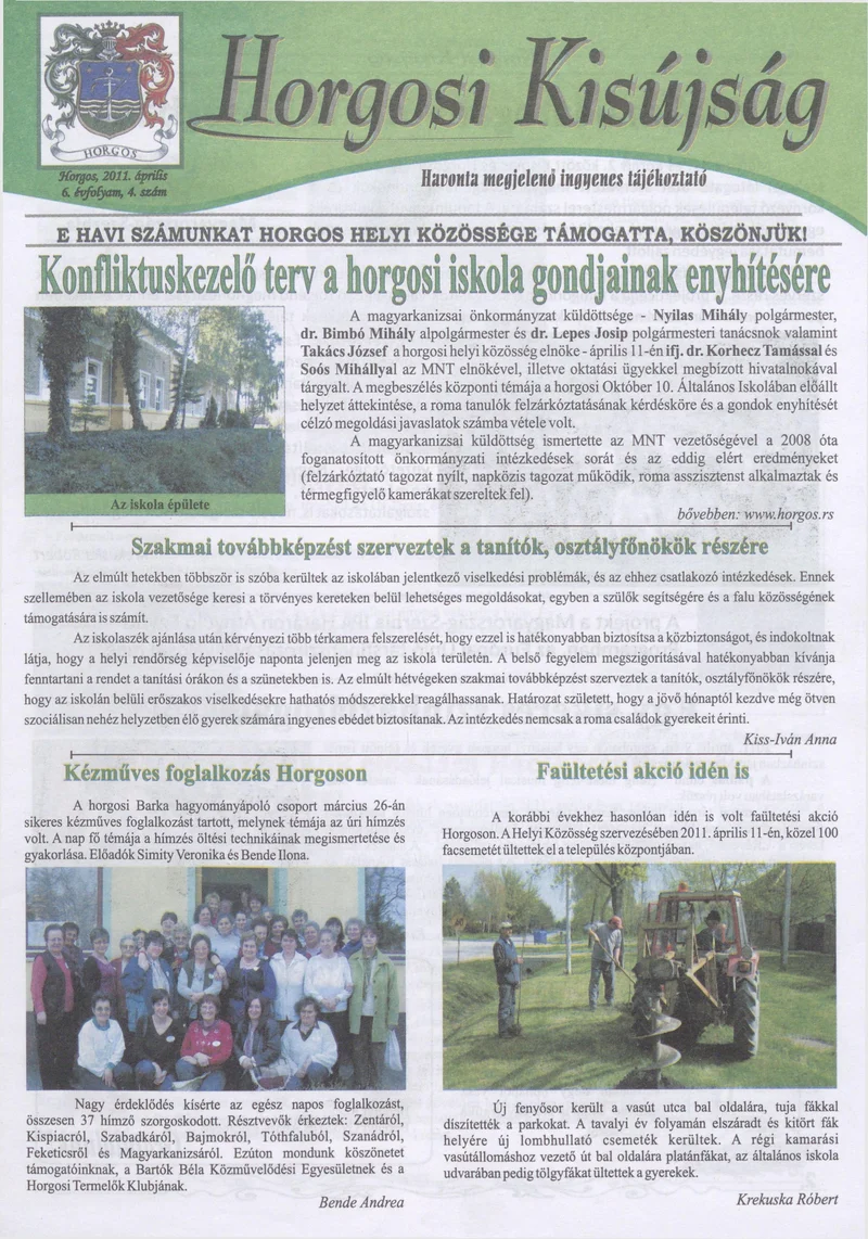 Horgosi Kisújság, 6. évf. 2011. április. 4. sz.