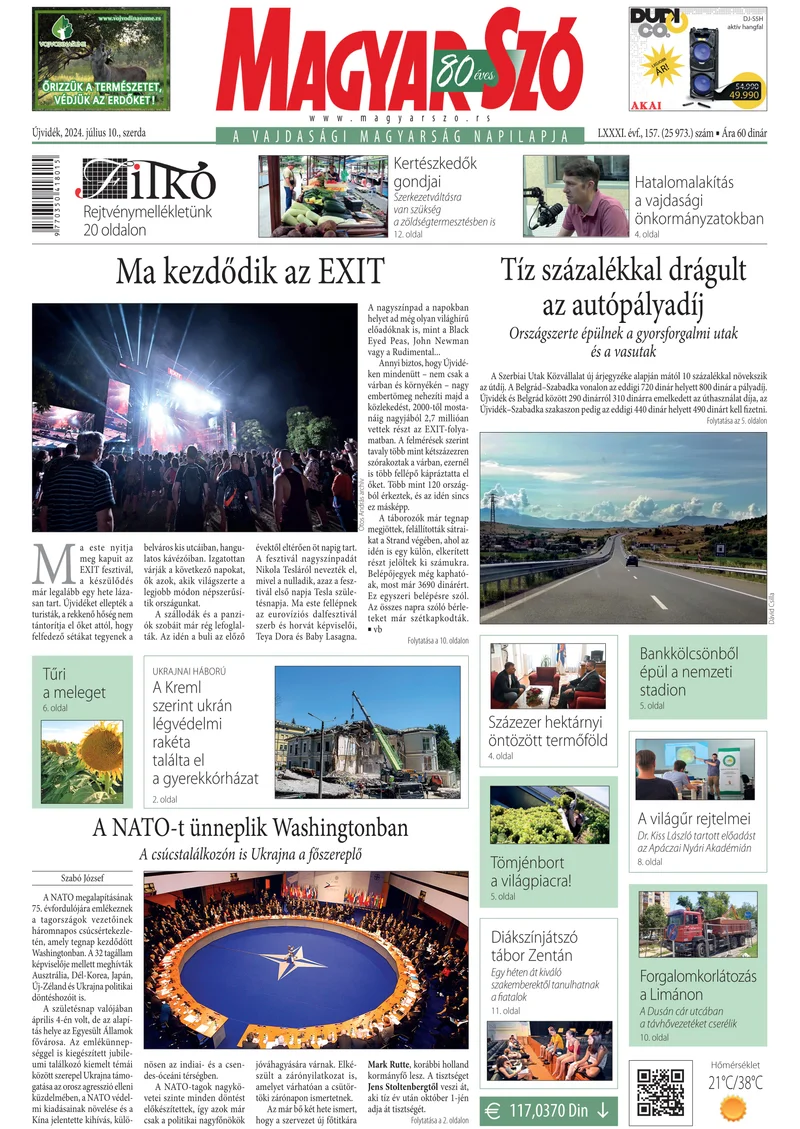Magyar Szó, 81. évf. 2024. július 10. 157. sz. 1–16. oldal