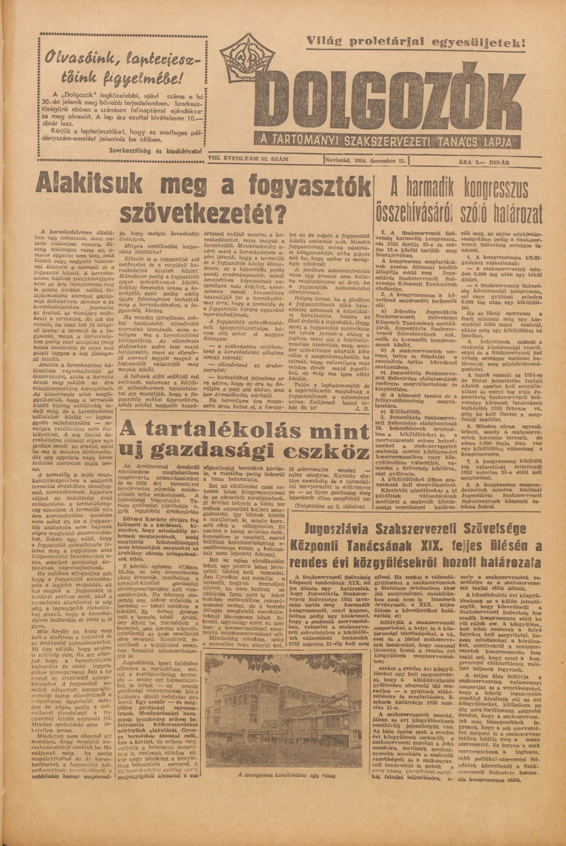 Dolgozók, 8. évf. 1954. december 21. 52. sz.