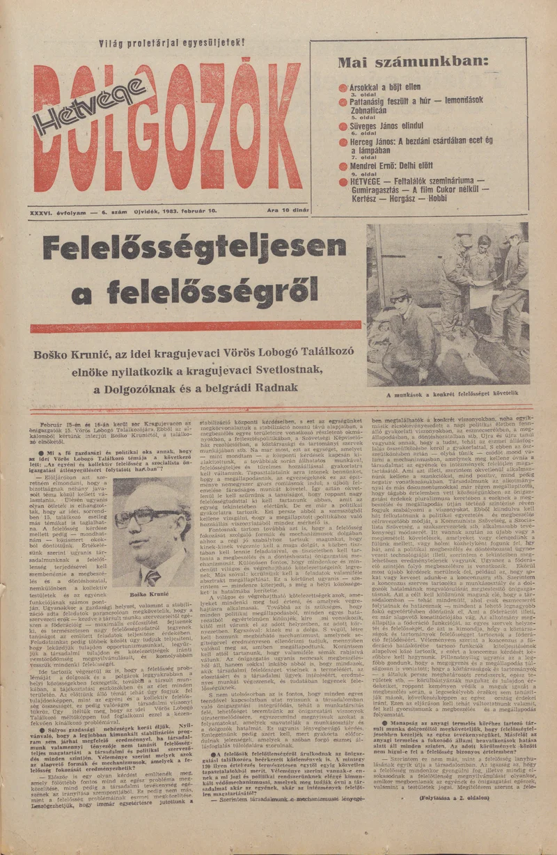 Dolgozók, 37. évf. 1983. február 10. 6. sz.