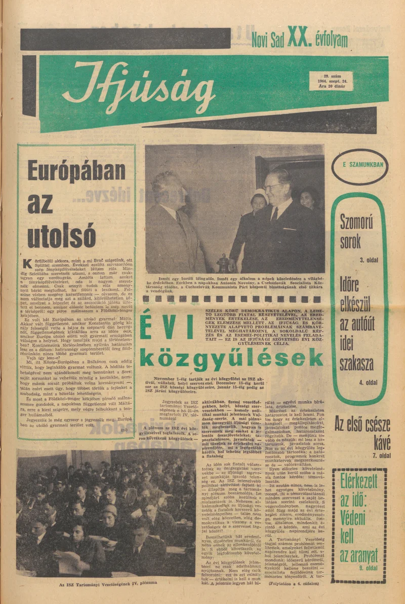 Ifjúság, 20. évf. 1964. szeptember 24. 29. sz.