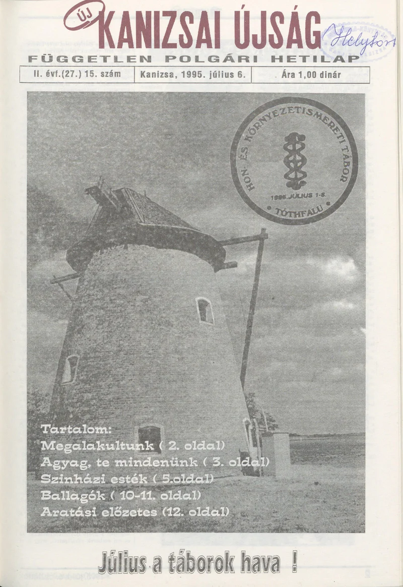 Új Kanizsai Újság, 2. évf. 1995. július 6. 15. sz.