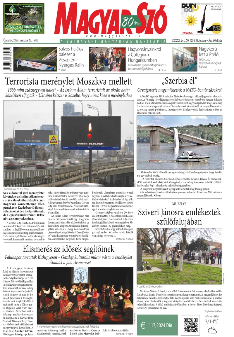 Magyar Szó, 81. évf. 2024. március 25. 70. sz. 1–16. oldal