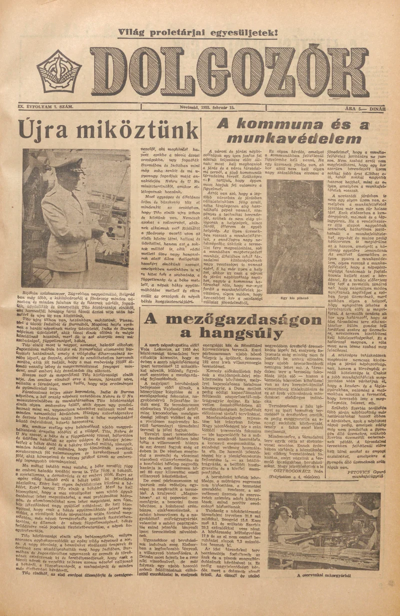 Dolgozók, 9. évf. 1955. február 15. 7. sz.