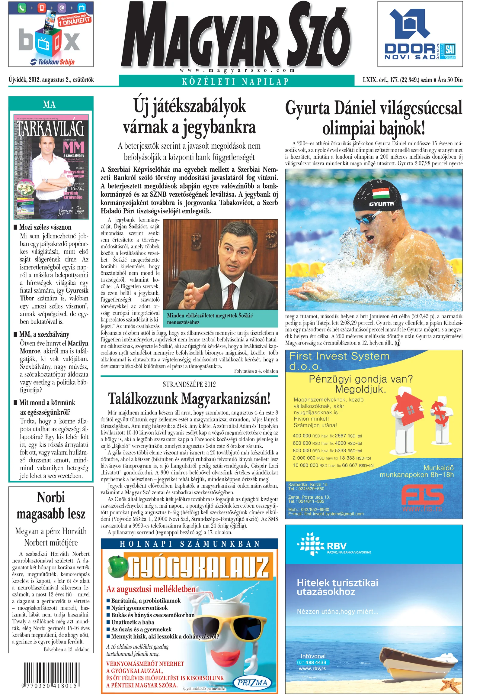 Magyar Szó, 69. évf. 2012. augusztus 2. 177. sz. 1–20. oldal