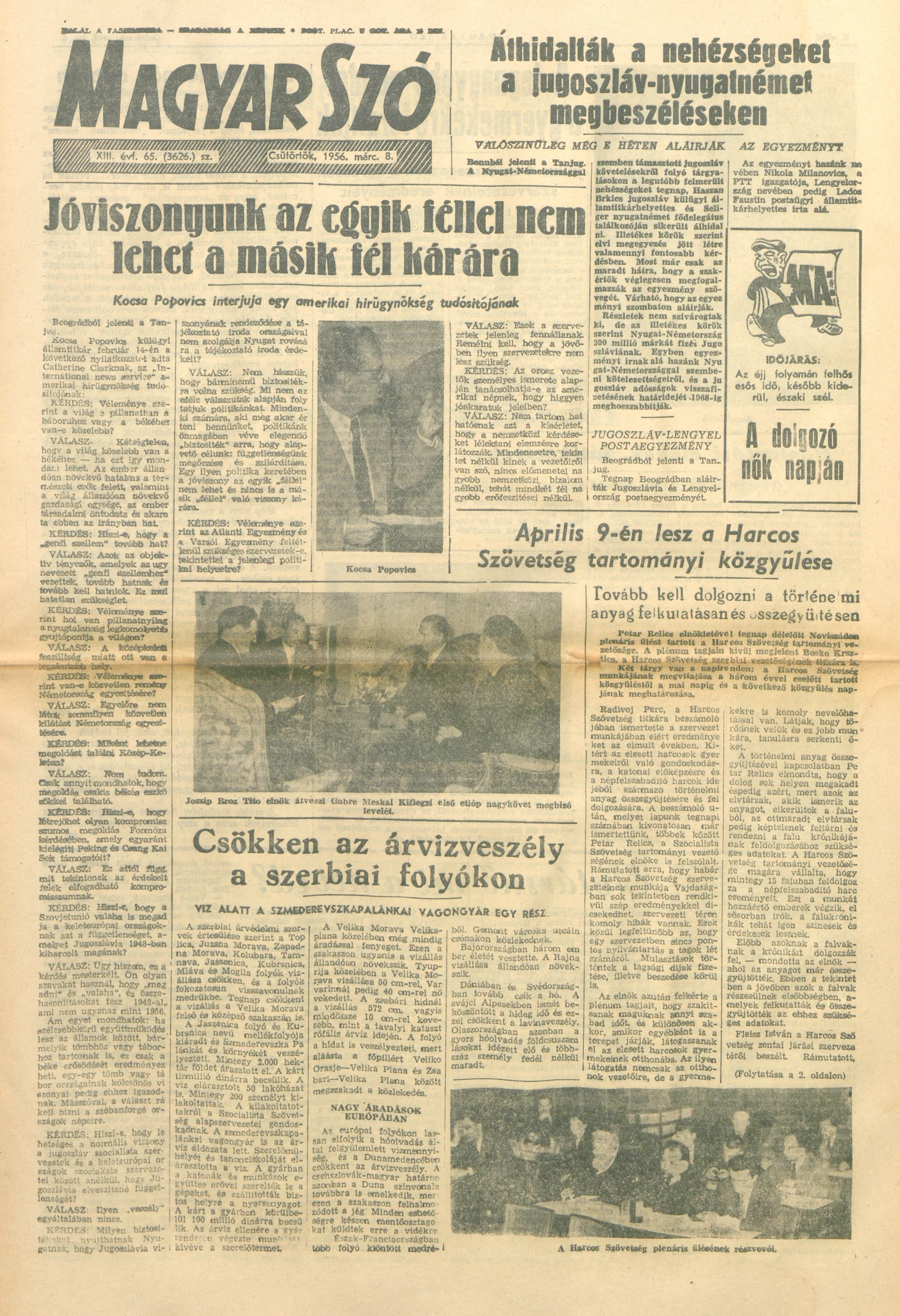 Magyar Szó, 13. évf. 1956. március 8. 65. sz. 1–8. oldal