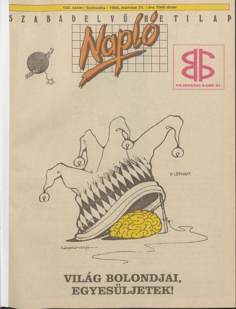 Napló - Szabadelvű hetilap, 4. évf. 1993. március 31. 152. sz.