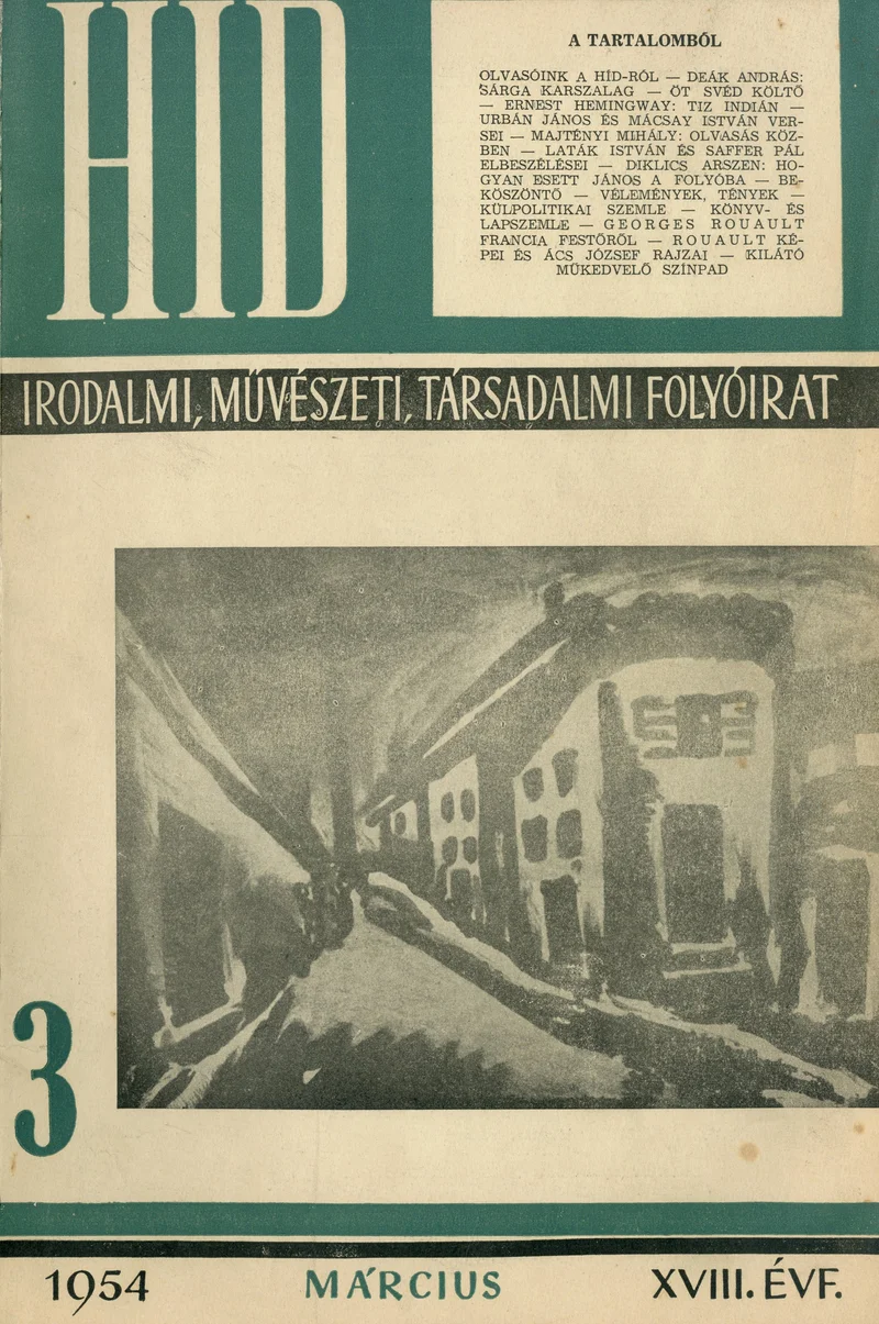 Híd, 18. évf. 1954. március. 3. sz. 113–168. oldal