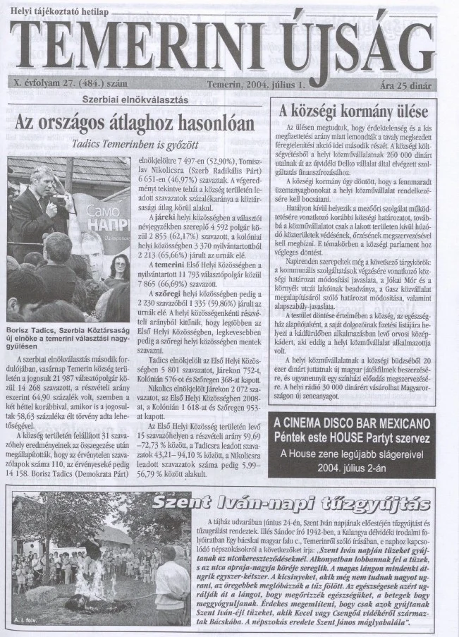 Temerini Újság, 10. évf. 2004. július 1. 27. sz.