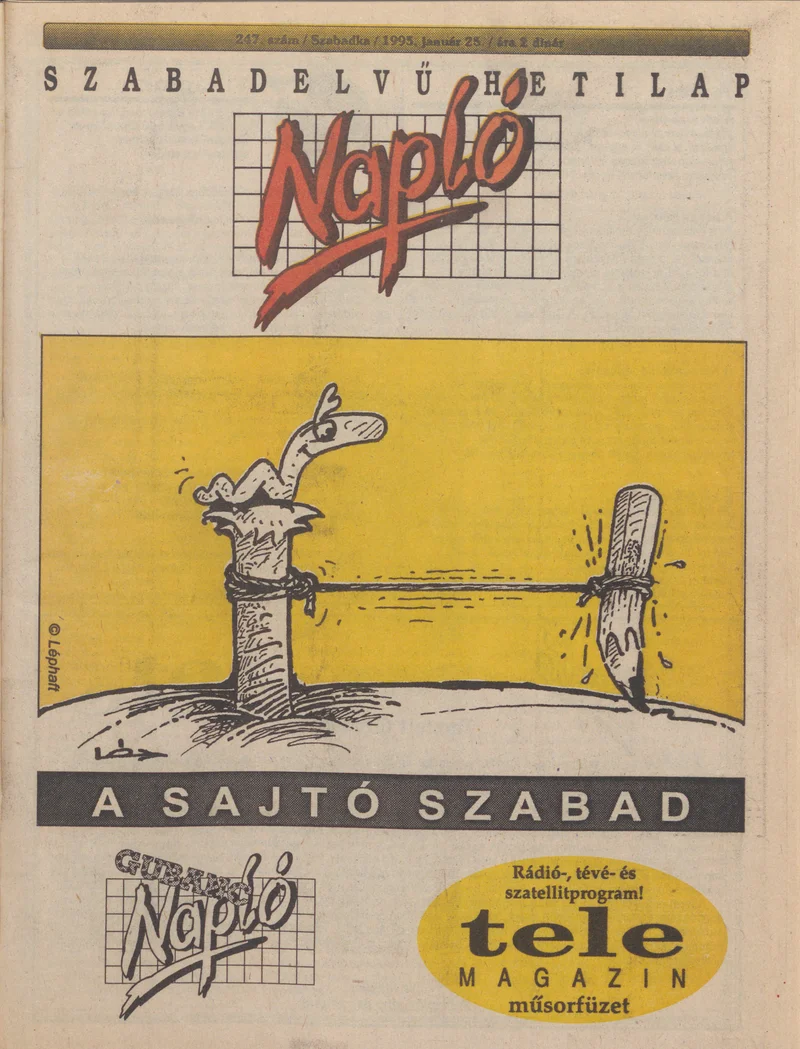 Napló - Szabadelvű hetilap, 6. évf. 1995. január 25. 247. sz.