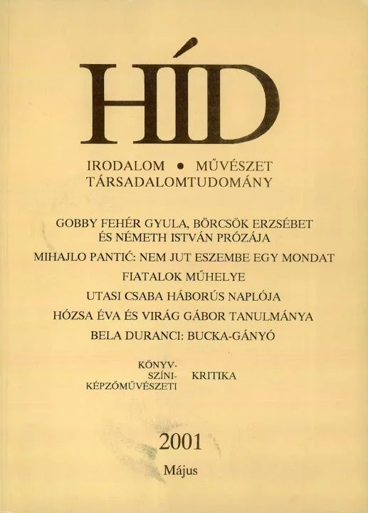 Híd, 65. évf. 2001. május. 5. sz. 433–576. oldal