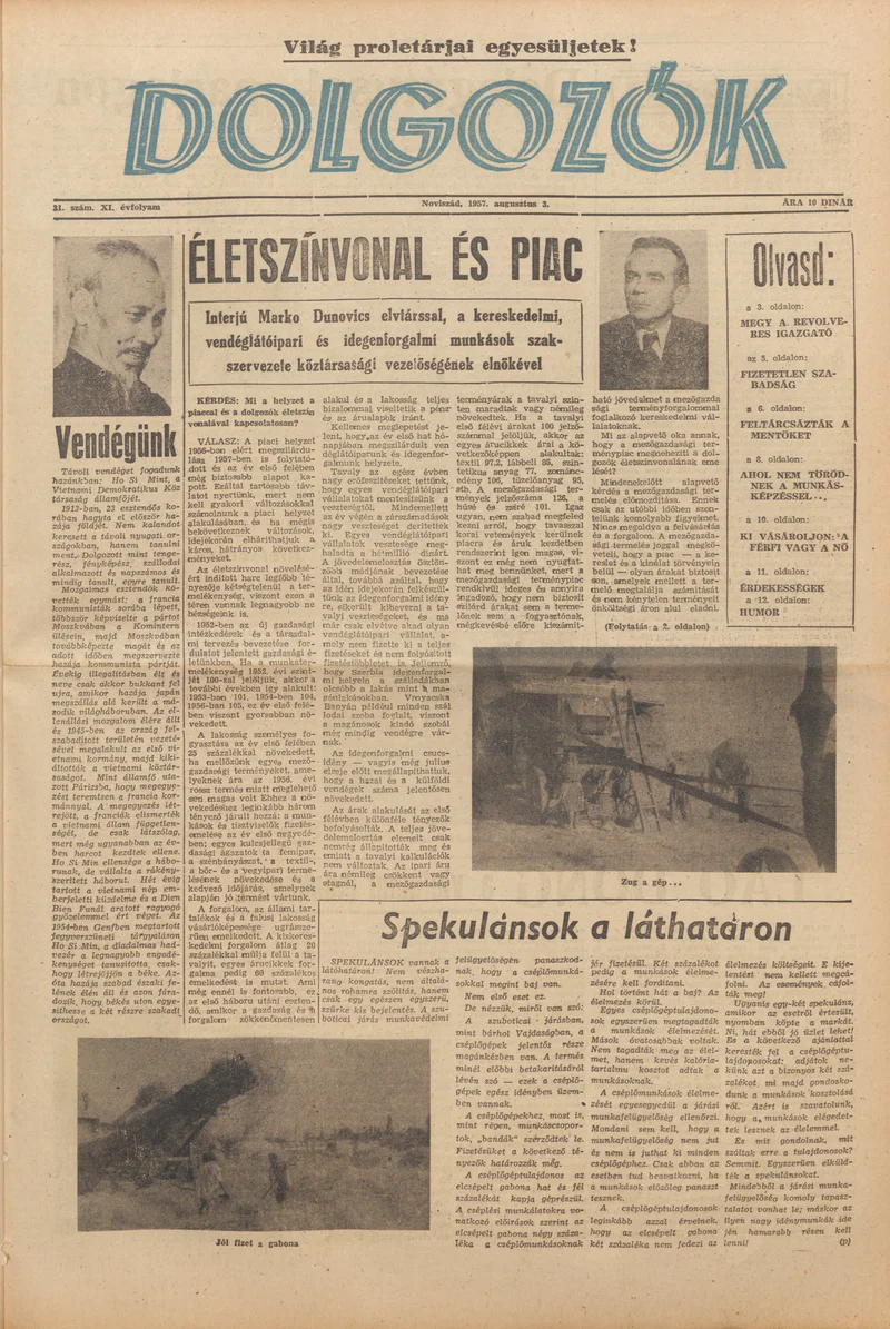 Dolgozók, 11. évf. 1957. augusztus 3. 31. sz.
