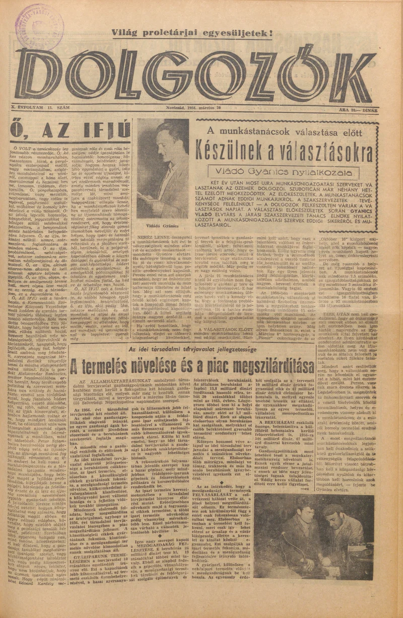 Dolgozók, 10. évf. 1956. március 20. 13. sz.