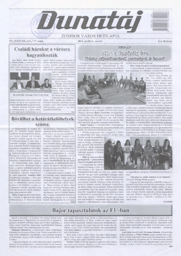 Dunatáj, 16. évf. 2014. április 9. 777. sz.