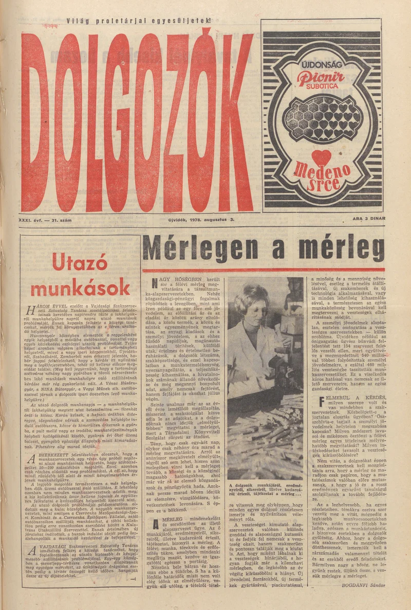 Dolgozók, 32. évf. 1978. augusztus 3. 31. sz.