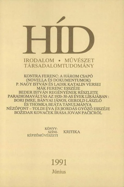 Híd, 55. évf. 1991. június. 6. sz. 533–632. oldal