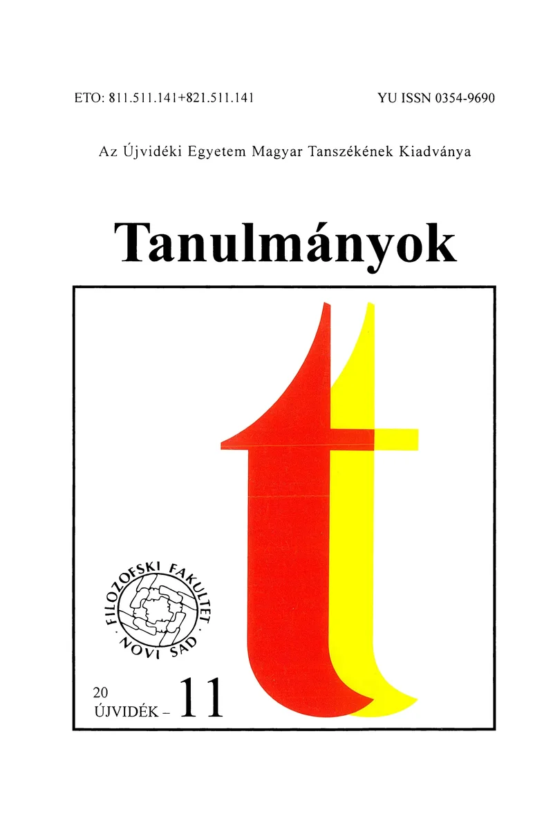 Tanulmányok, 41. évf. 2011. 44. sz. 1–195. oldal