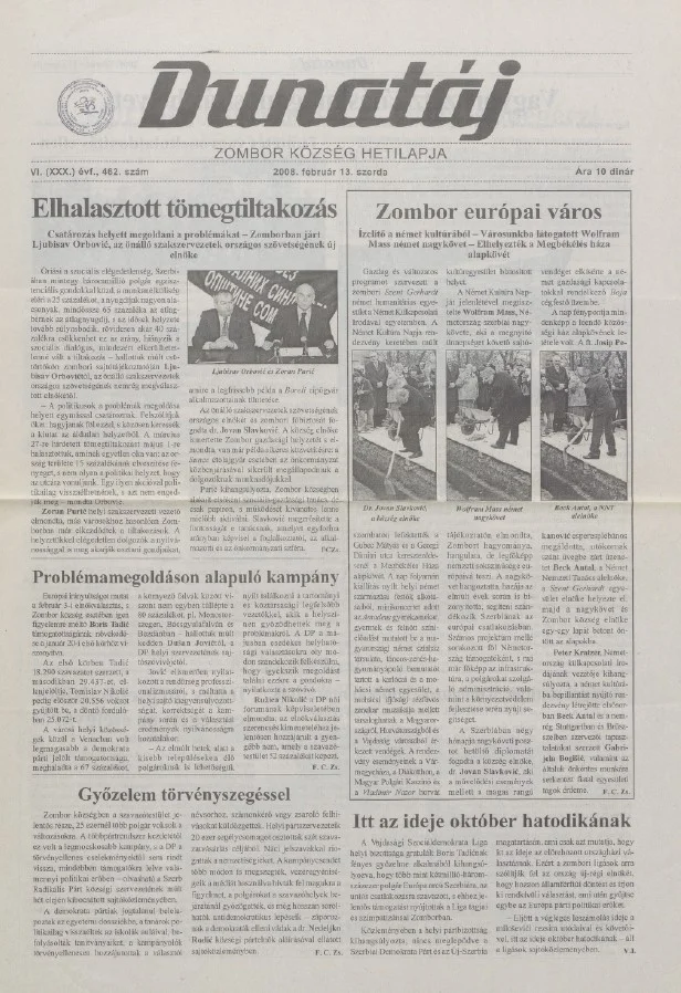 Dunatáj, 10. évf. 2008. február 13. 462. sz.