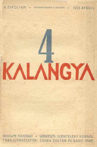 Kalangya, 2. évf. 1933. április. 4. sz. 217–288. oldal