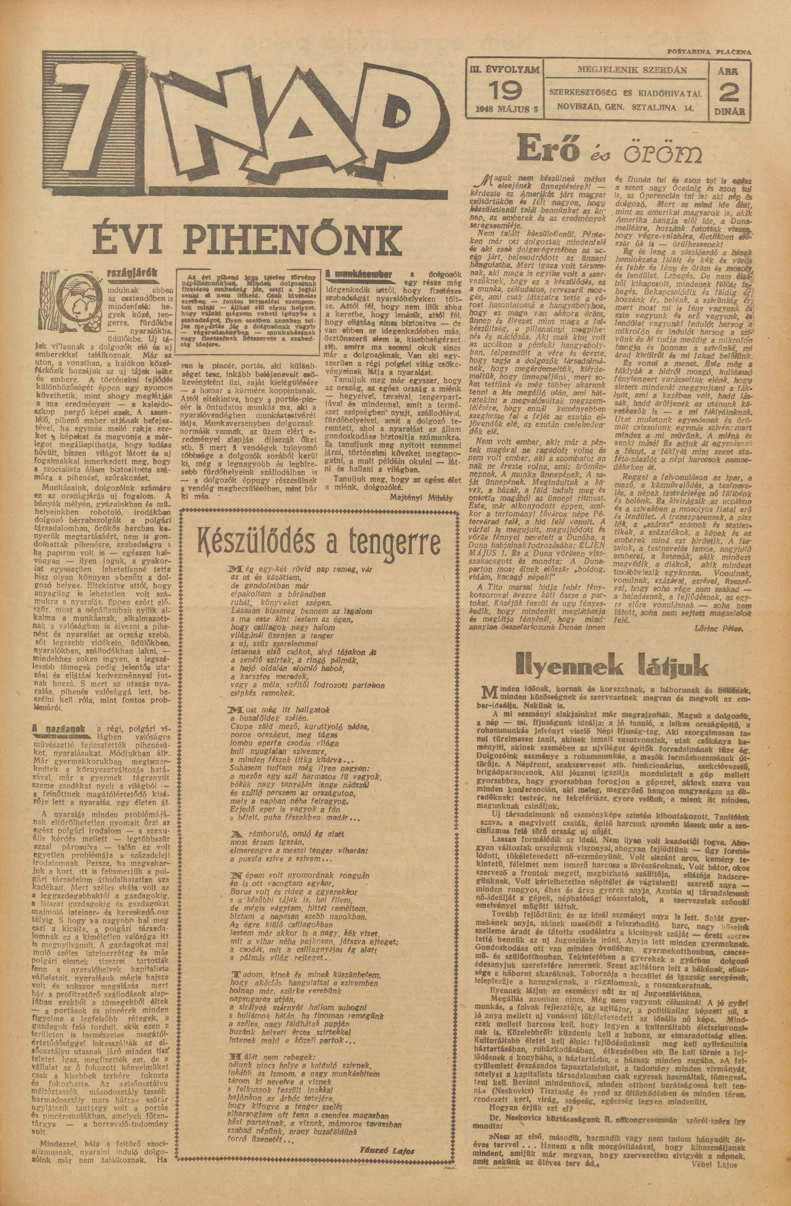 7 Nap, 3. évf. 1948. május 5. 19. sz. 1–4. oldal