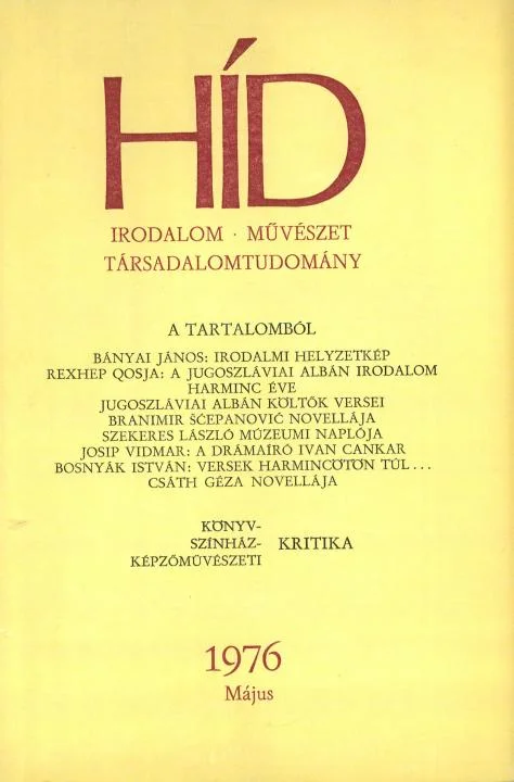 Híd, 40. évf. 1976. május. 5. sz. 549–684. oldal
