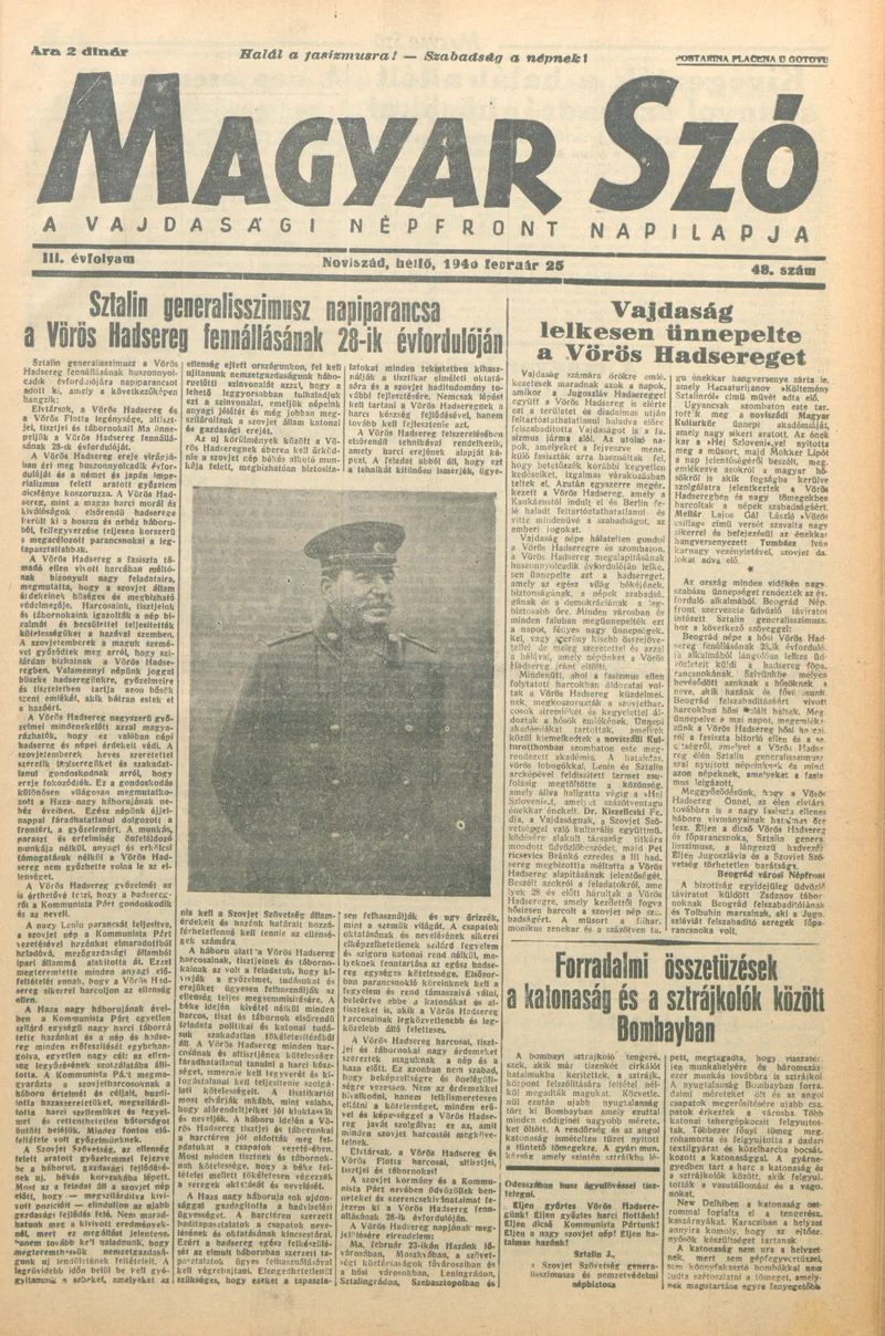 Magyar Szó, 3. évf. 1946. február 25. 48. sz. 1–6. oldal