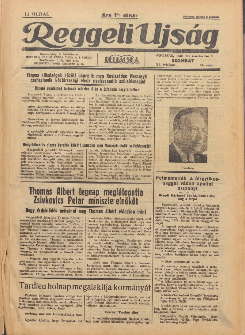 Reggeli Újság, 11. évf. 1930. március 1. 51. sz.