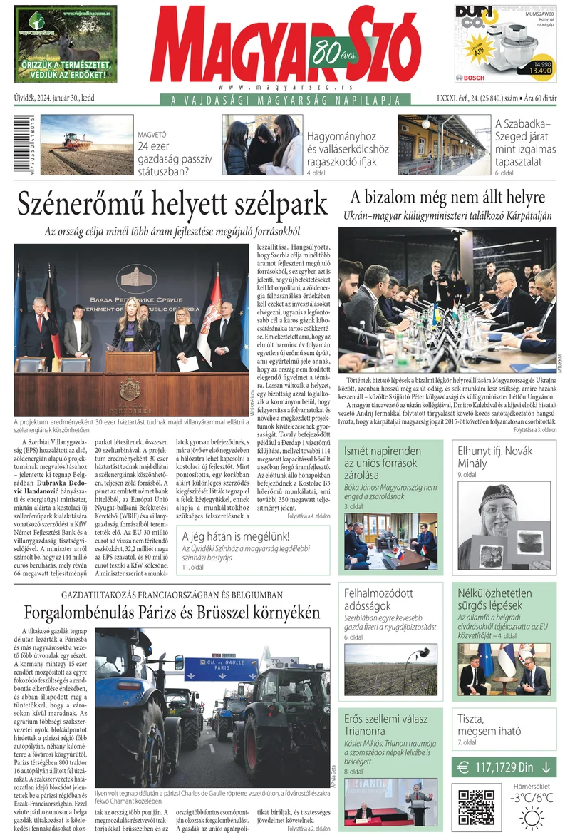 Magyar Szó, 81. évf. 2024. január 30. 24. sz. 1–20. oldal