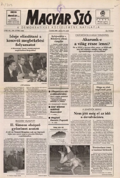 Magyar Szó, 58. évf. 2001. június 19. 140. sz. 1–16. oldal