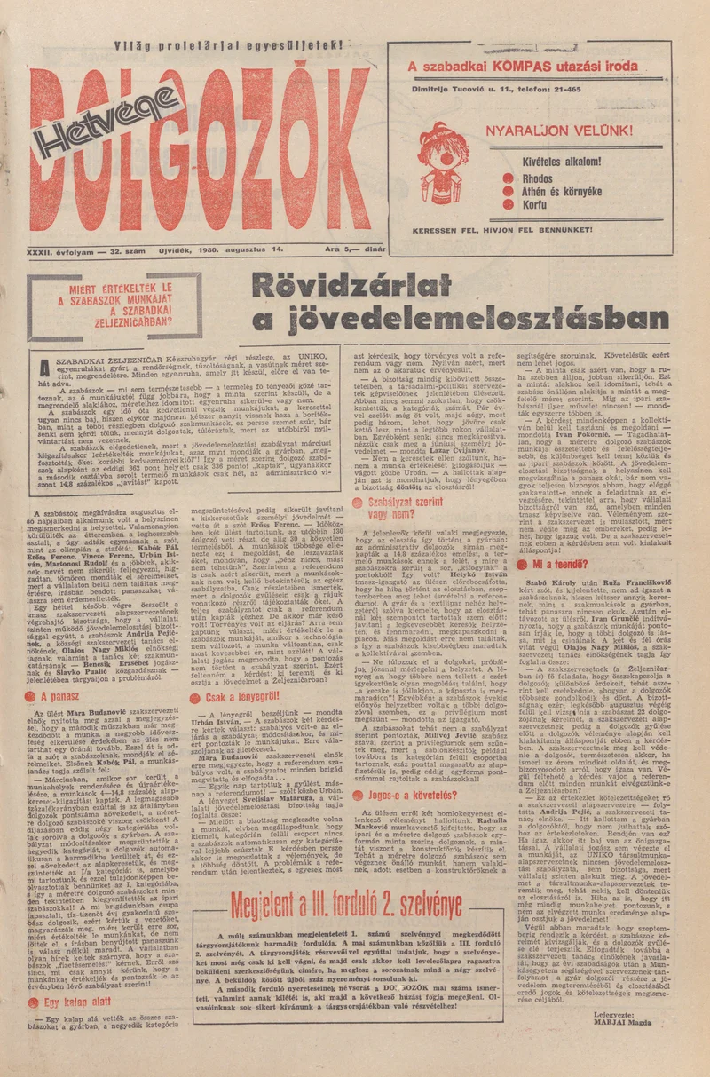Dolgozók, 34. évf. 1980. augusztus 14. 32. sz.