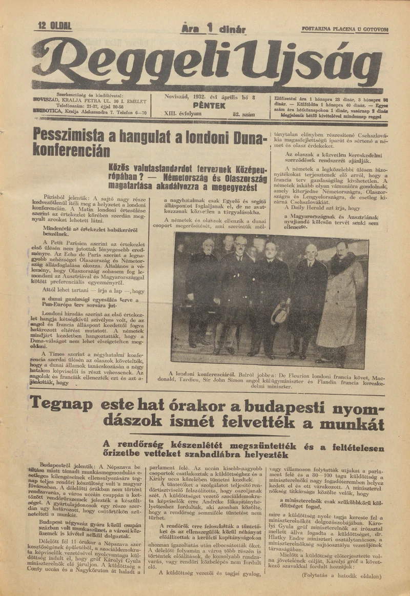 Reggeli Újság, 13. évf. 1932. április 8. 82. sz.