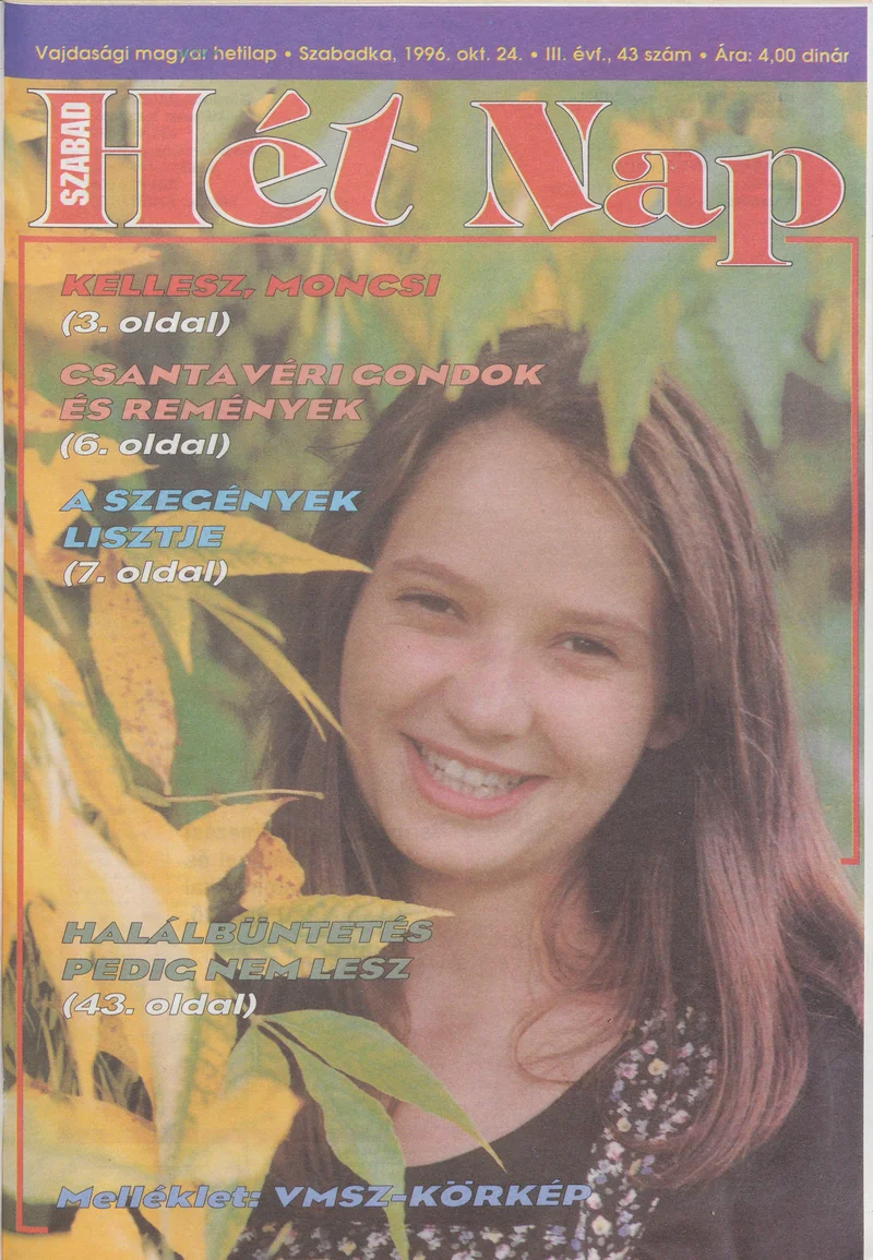 Szabad Hét Nap, 3. évf. 1996. október 24. 43. sz.