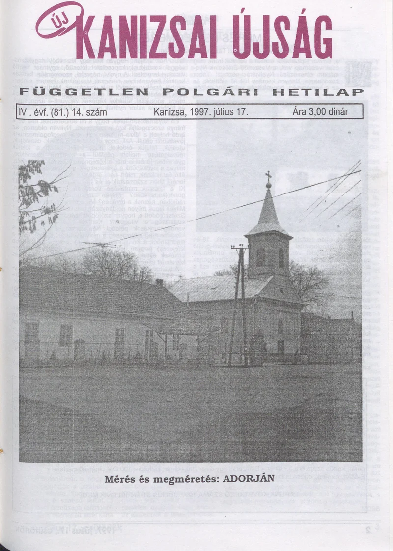 Új Kanizsai Újság, 4. évf. 1997. július 17. 14. sz.