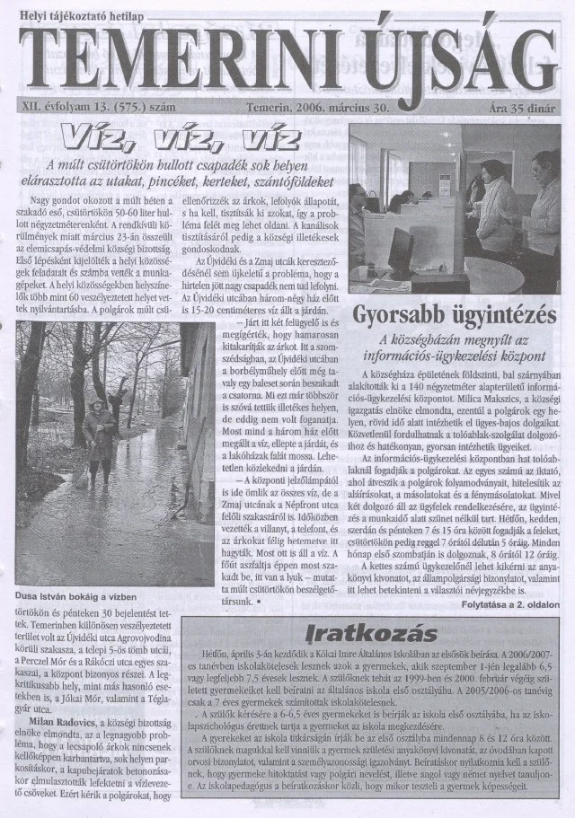 Temerini Újság, 12. évf. 2006. június 8. 13. sz.